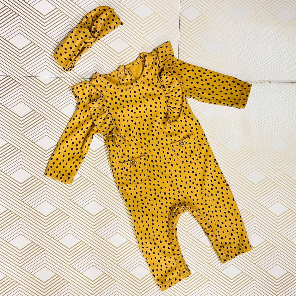 Jessica Simpson Girl Snap Romper with Matching Headband